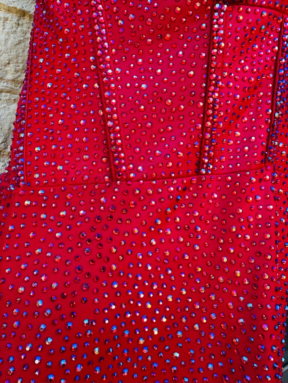$$$$ NEW JOVANI RED STUNNING SPARKLING CRYSTAL GLASS BEADED GOWN/DRESS NEW!!! - Picture 5 of 13